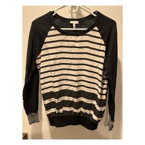 Joie Black and White Stripped Blouse